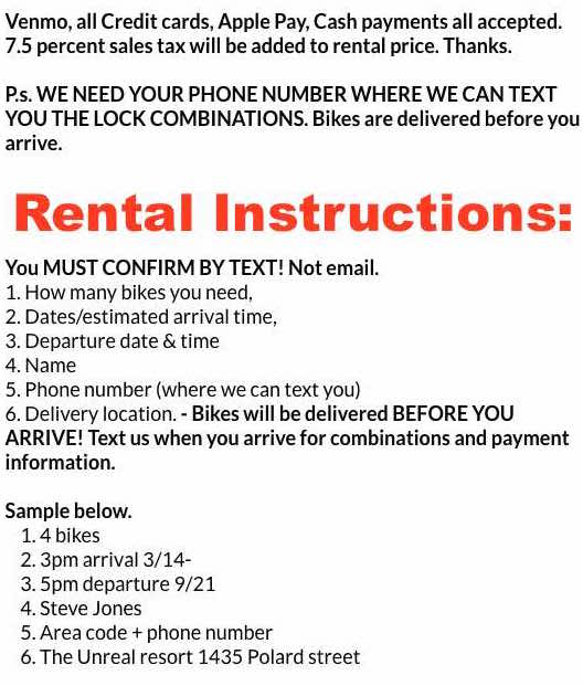 Rental Instructions