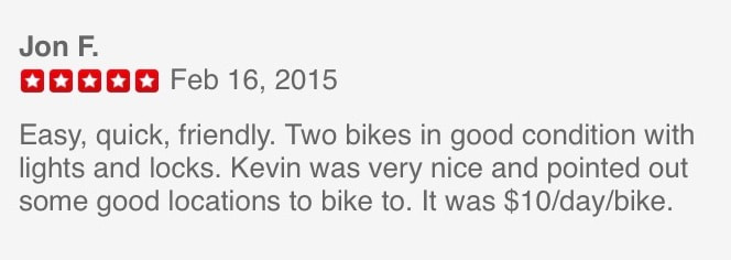 bike rental review